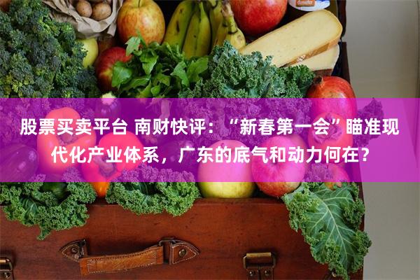 股票买卖平台 南财快评：“新春第一会”瞄准现代化产业体系，广东的底气和动力何在？
