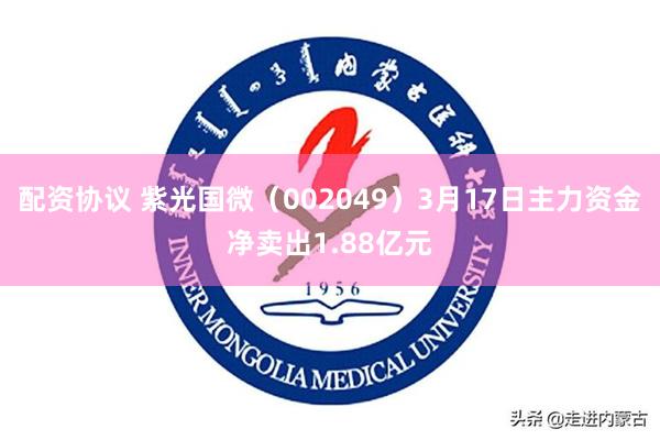 配资协议 紫光国微（002049）3月17日主力资金净卖出1