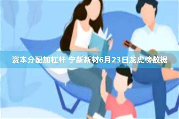 资本分配加杠杆 宁新新材6月23日龙虎榜数据