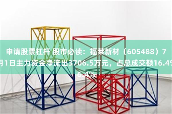 申请股票杠杆 股市必读：福莱新材（605488）7月1日主力