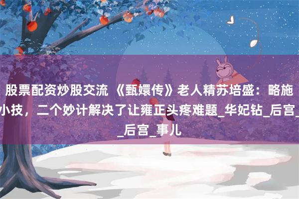 股票配资炒股交流 《甄嬛传》老人精苏培盛：略施雕虫小技，二个